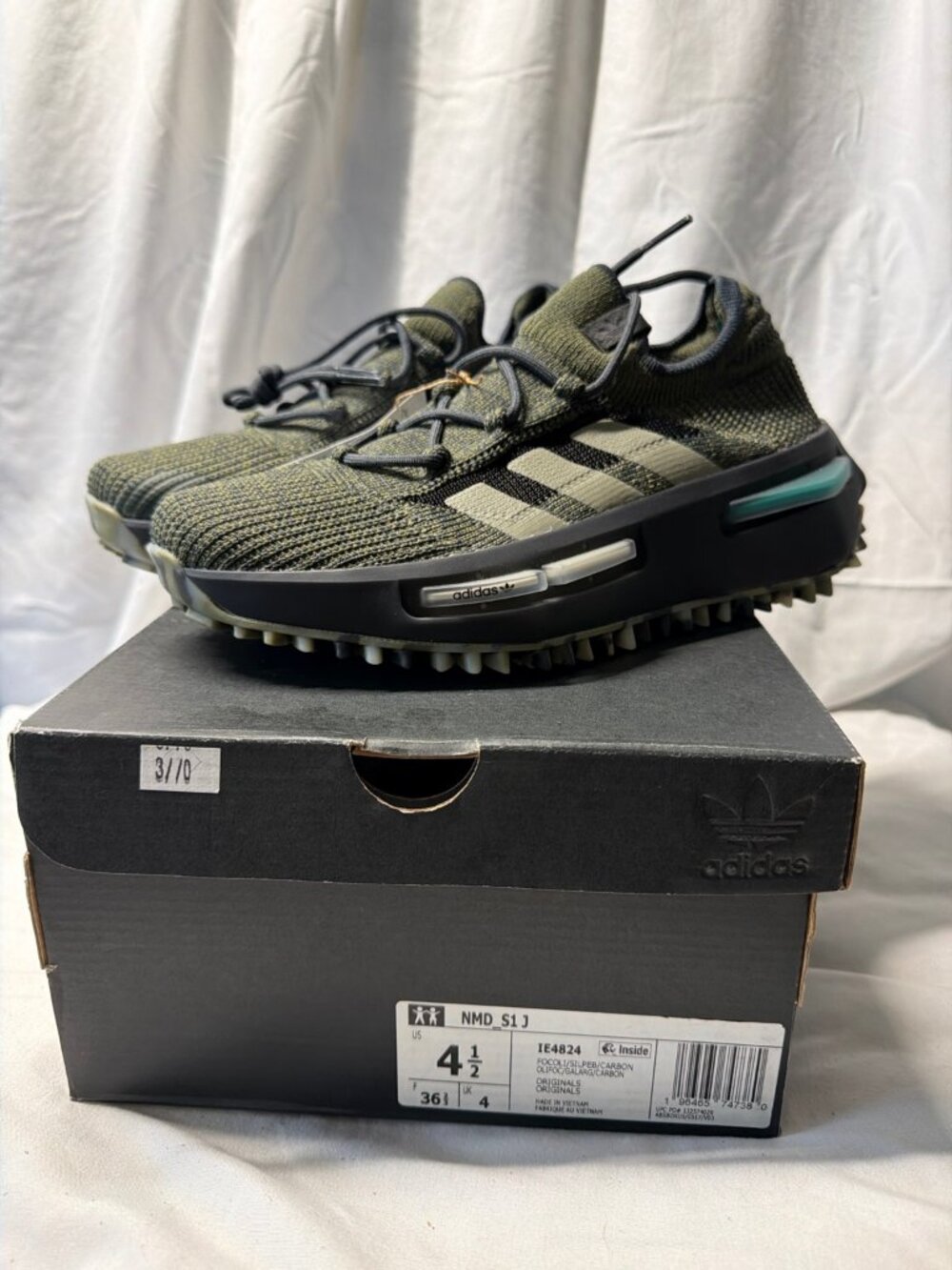 New adidas NMD_S1 J Focus Olive | Youth 4.5 | Box